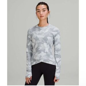 Lululemon Close to Crossing Long Sleeve Shirt Camo Rhino Grey Starlight Size 6